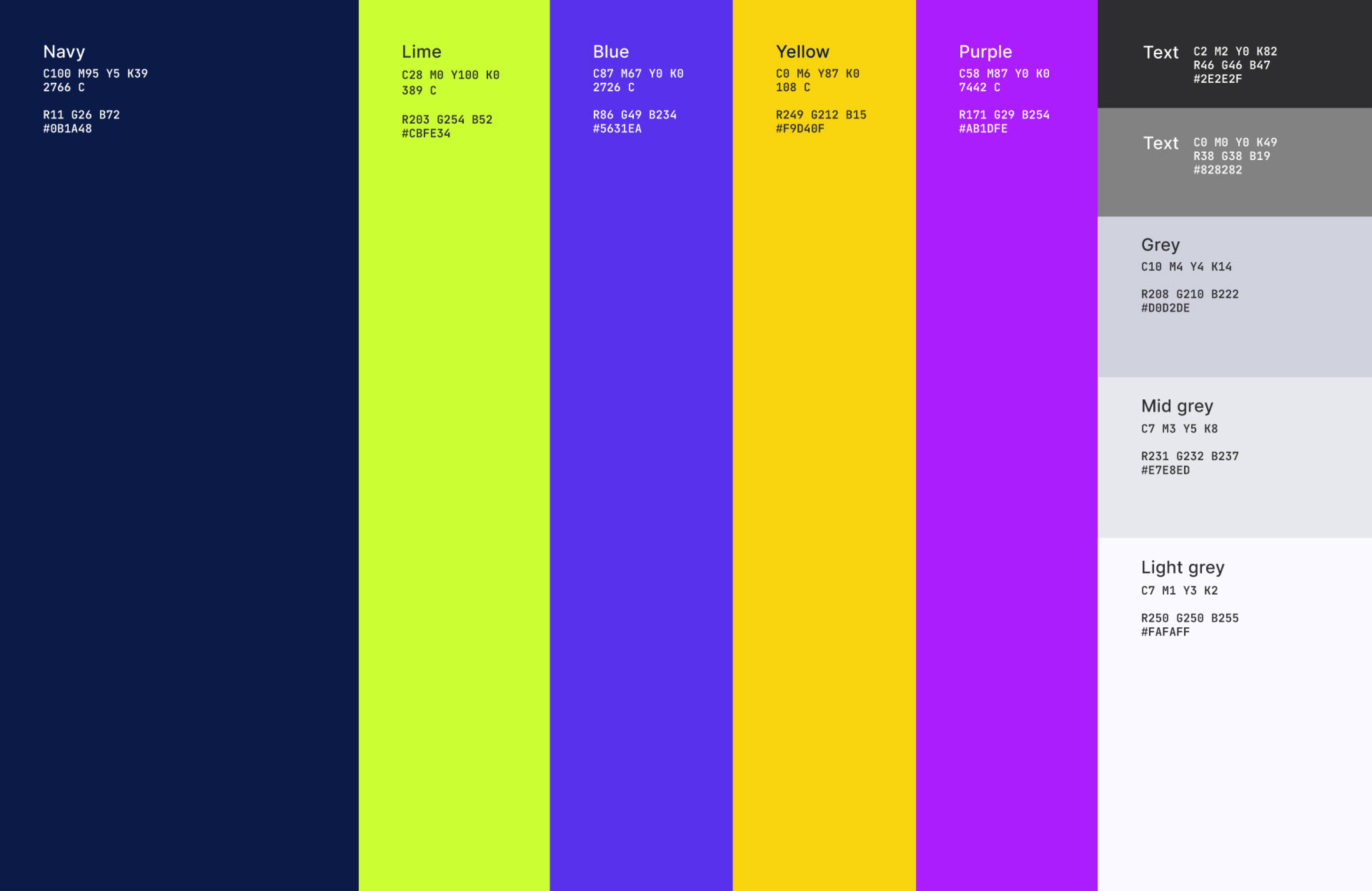 14 Dexory colour palette
